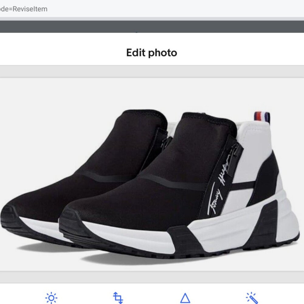 Stylish Black & White Slip-On Athletic Sneakers